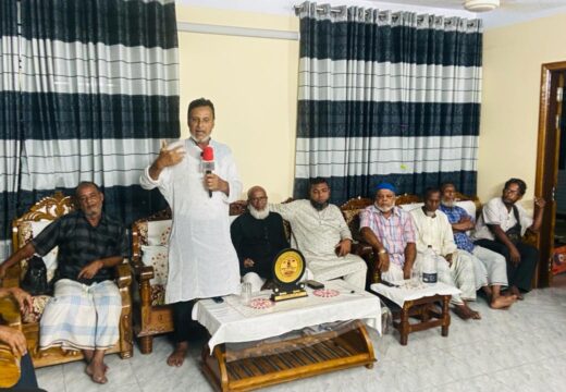 যুক্তরাজ্য প্রত্যাবর্তন উপলক্ষে সমাজসেবী আব্দুল হক আবুকে সংবর্ধনা প্রদান