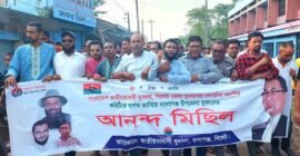 জেলা যুবদলকে স্বাগত জানিয়ে বালাগঞ্জ যুবদলের আনন্দ মিছিল
