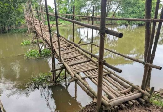 বালাগঞ্জে বাঁশের সাঁকোতেই পারাপার কয়েক গ্রামবাসীর